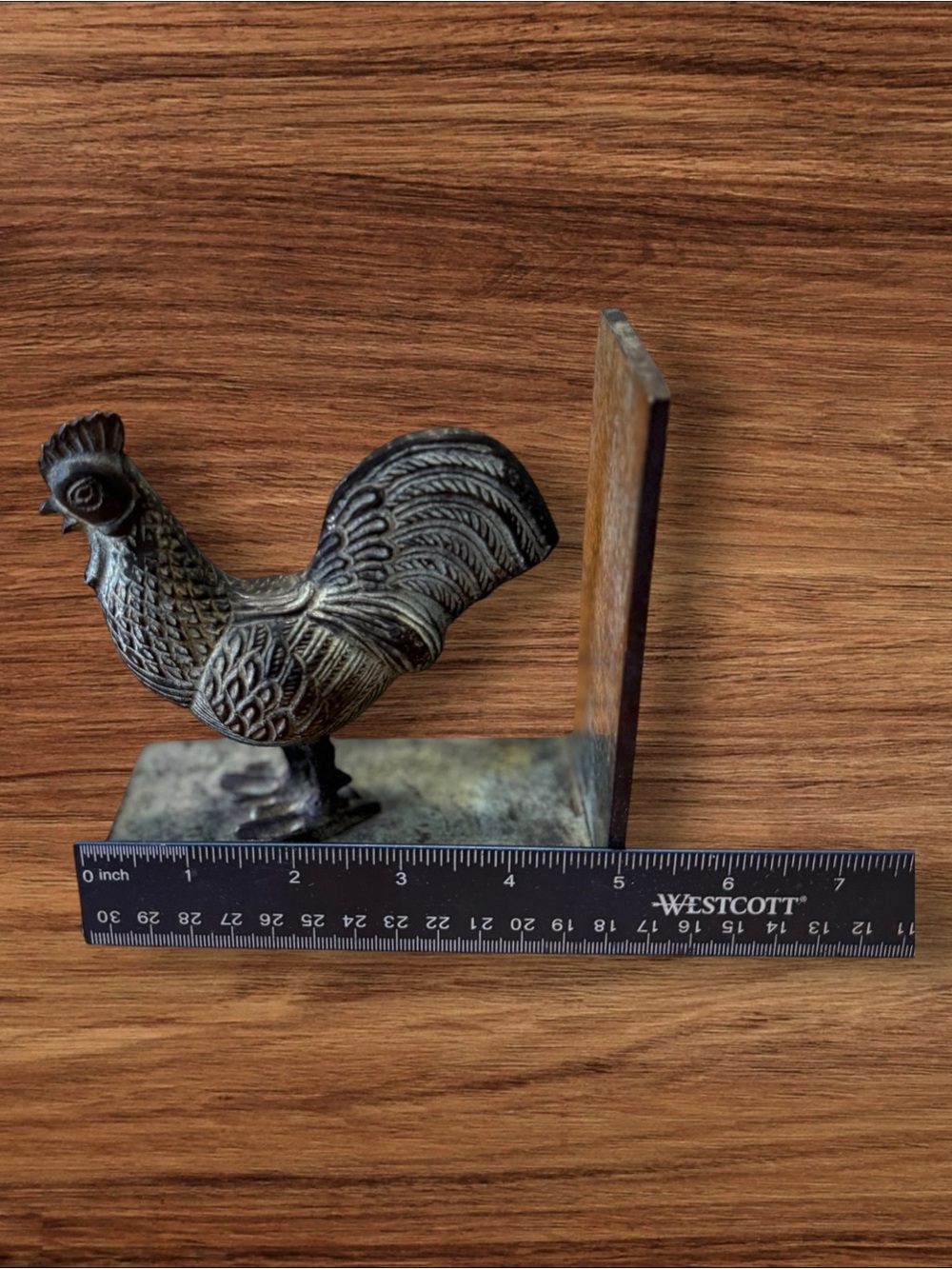Vintage Cast Iron Chicken Rooster Bronzed Bookends - Picture 10 of 10